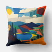 Farbenfrohe Landschaftsgestaltung Kissen (Rückseite)