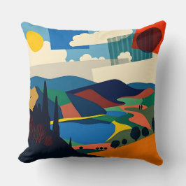 Farbenfrohe Landschaftsgestaltung Kissen