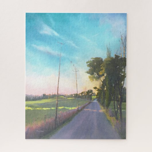 Farbenfrohe Landschaftsmalerei der Toskana Puzzle (Vertikal)