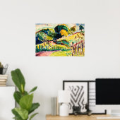 Farbenfrohe Landschaftsmalerei Poster (Heimbüro)