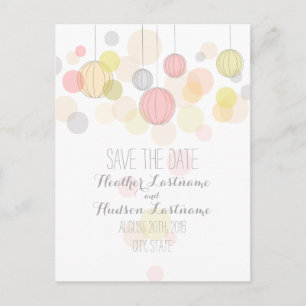 Farbenfrohe Lanterns Garden Hochzeit Save the Date Ankündigungspostkarte
