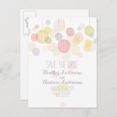 Farbenfrohe Lanterns Garden Hochzeit Save the Date Ankündigungspostkarte (Vorne/Hinten)