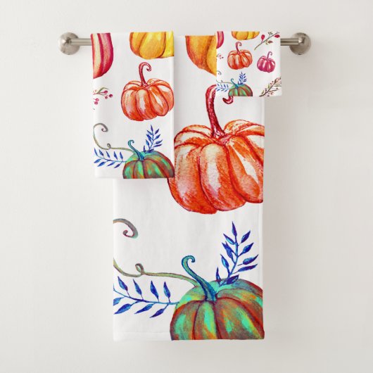 Farbenfrohe Lanterns Herbstkunst Set Handtuch (Insitu)