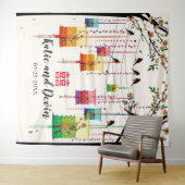 Farbenfrohe Lanterns Tree Birds Chinesische Hochze Wandteppich (Beispiel (Horizontal))