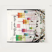 Farbenfrohe Lanterns Tree Birds Chinesische Hochze Wandteppich (Vorderseite (Horizontal))