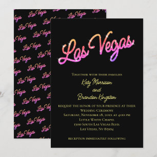 Farbenfrohe Las Vegas Glitzern Einladung zur Hochz
