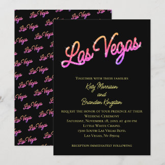 Farbenfrohe Las Vegas Glitzern Einladung zur Hochz