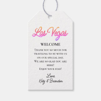 Farbenfrohe Las Vegas Glitzern Wedding Willkommen Geschenkanhänger