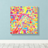 Farbenfrohe Las Vegas, Nevada Karte Leinwanddruck (Insitu (Holzboden))