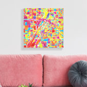 Farbenfrohe Las Vegas, Nevada Karte Leinwanddruck (Insitu (Wohnzimmer))