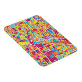 Farbenfrohe Las Vegas, Nevada Karte Magnet (Rechte Seite)