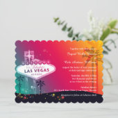 Farbenfrohe Las Vegas Strip Wedding Einladung (Stehend Vorderseite)