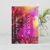 Farbenfrohe Läufer 5K Event Einladungen. Einladung (Stehend Vorderseite)