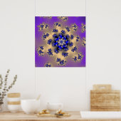 Farbenfrohe Lavendel und blaues Fraktal Poster (Küche)