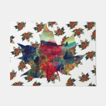 Farbenfrohe Leaf Art Door Mat