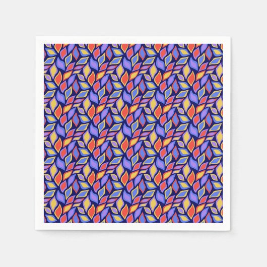 Farbenfrohe Leaf Muster Party Napkin Serviette (Vorderseite)