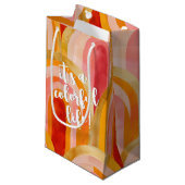 Farbenfrohe Leben Whimsical Happy Urlaub Kleine Geschenktüte (Vorderseite Schrägansicht)