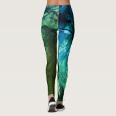 Farbenfrohe Lebende Moderne Grün Abstrakt Leggings (Rückseite)