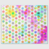 farbenfrohe, lebendige Aquarell-Spritzer Polka-Pun Geschenkpapier (Flach)
