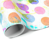 farbenfrohe, lebendige Aquarell-Spritzer Polka-Pun Geschenkpapier (Rolleneckpunkt)