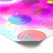 farbenfrohe, lebendige Aquarell-Spritzer Polka-Pun Poster (Ecke)