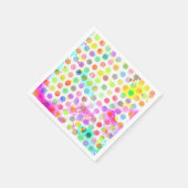 farbenfrohe, lebendige Aquarell-Spritzer Polka-Pun Serviette (Ecke)