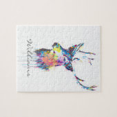 farbenfrohe, lebendige Aquarelltöne Spritzer Hirsc Puzzle (Horizontal)