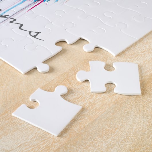 farbenfrohe, lebendige Aquarelltöne Spritzer Hirsc Puzzle (Seite)