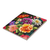 Farbenfrohe lebendige Blume Fliese (Seite)