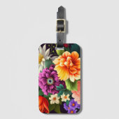 Farbenfrohe lebendige Blume Gepäckanhänger (Vorderseite Vertikal)