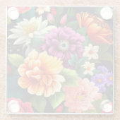 Farbenfrohe lebendige Blume Glasuntersetzer (Rückseite)