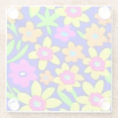 Farbenfrohe lebendige Blume Glasuntersetzer (Rückseite)