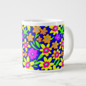 Farbenfrohe lebendige Blume Jumbo-Tasse (Vorderseite Rechts)