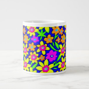 Farbenfrohe lebendige Blume Jumbo-Tasse