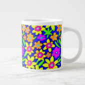 Farbenfrohe lebendige Blume Jumbo-Tasse (Rechts)