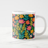 Farbenfrohe lebendige Blume Jumbo-Tasse (Rechts)