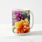 Farbenfrohe lebendige Blume Kaffeetasse (VorderseiteRechts)