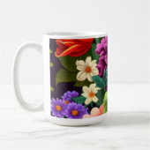 Farbenfrohe lebendige Blume Kaffeetasse (Links)