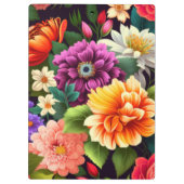 Farbenfrohe lebendige Blume Klemmbrett (Rückseite)