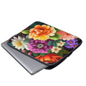 Farbenfrohe lebendige Blume Laptopschutzhülle (Vorne Knopf)