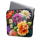 Farbenfrohe lebendige Blume Laptopschutzhülle (Vorderseite Links)