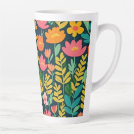 Farbenfrohe lebendige Blume Milchtasse