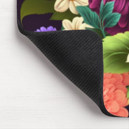 Farbenfrohe lebendige Blume Mousepad (Ecke)