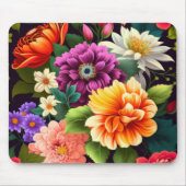 Farbenfrohe lebendige Blume Mousepad (Vorne)