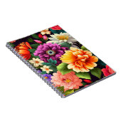 Farbenfrohe lebendige Blume Notizblock (Rechte Seite)