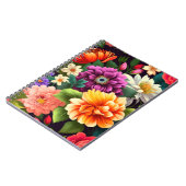 Farbenfrohe lebendige Blume Notizblock (Linke Seite)
