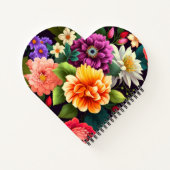 Farbenfrohe lebendige Blume Notizblock (Rückseite)