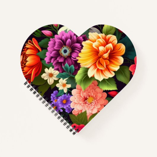 Farbenfrohe lebendige Blume Notizblock (Vorderseite)