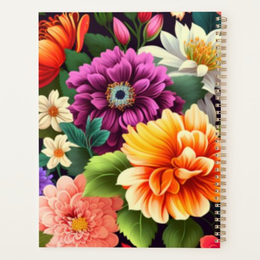 Farbenfrohe lebendige Blume Planer (Rückseite)