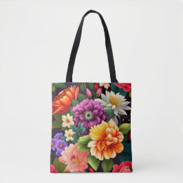 Farbenfrohe lebendige Blume Tasche